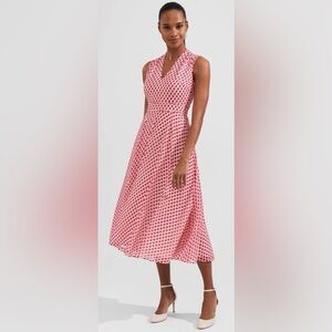 Hobbs London Lucy Printed Fit And Flare Dress 10 Pink Red White Summer
Midi